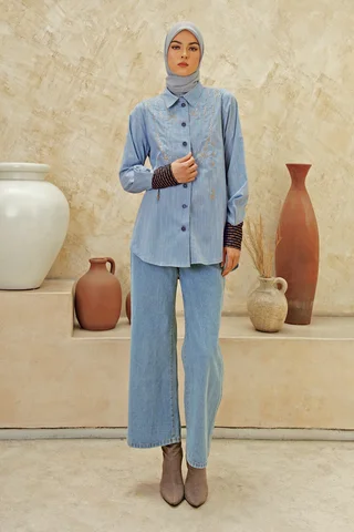 Tuneeca Heritage Blouse Baby Helena Blue